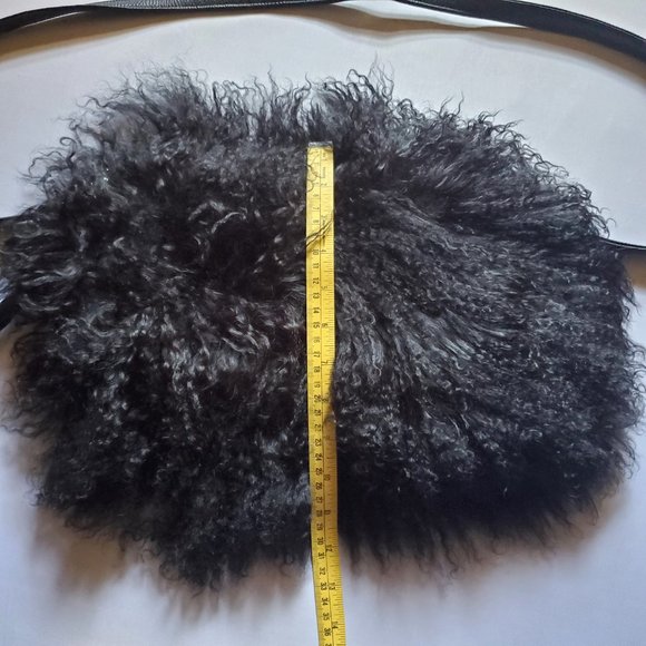 Black Mongolian Lamb Fur Hand Bag - Picture 5 of 8